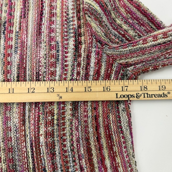 NIC+ZOE Mindfully Made Cotton Knit Sweater Size S Pink Boho Soft Academia Artsy - Picture 11 of 12